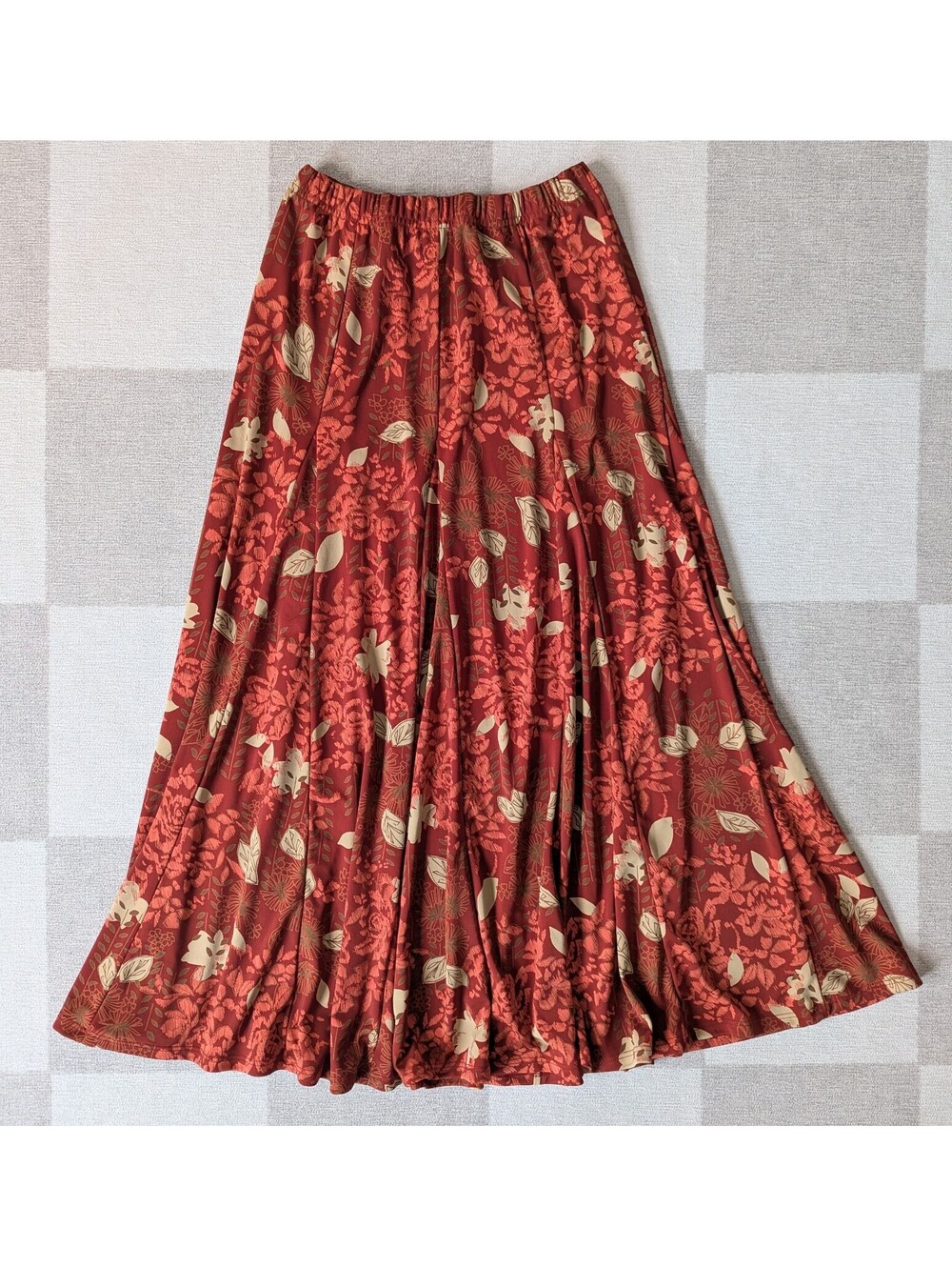 Vintage Coldwater Creek autumn floral voluminous maxi skirt